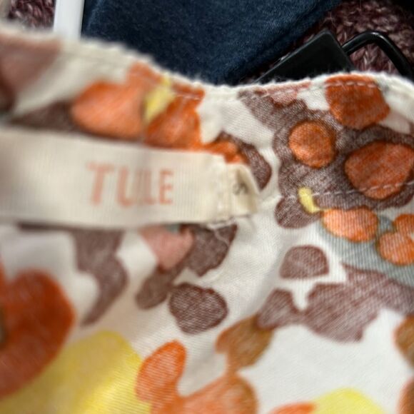 Anthropologie Tulle Multi Colored Floral Print Mini Dress - Picture 7 of 8